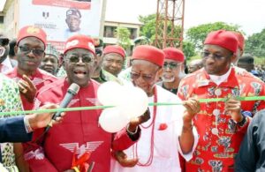 President Bola Tinubu inaugurating the Emeka Anyaoku Institute for International Studies and Diplomacy, located inside the Nnamdi Azikiwe University (NAU), Awka
