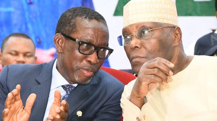 Former Delta State Governor, Ifeanyi Okowa and former PDP Presidential candidate, Atiku Abubakar
