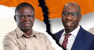 Former Edo State Deputy Governor, Philip Shaibu and former Governor Godwin Obaseki