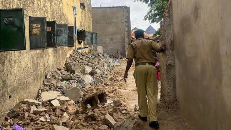 Prison wall collapses after heavy rainfall
