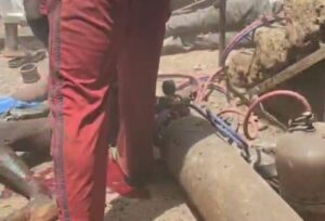The scene of the gas cylinder explosion