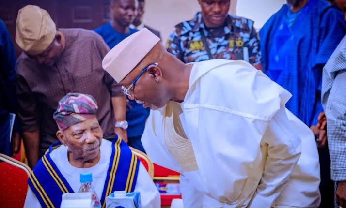 Pa Reuben Fasoranti and Ondo State Governor, Lucky Aiyedatiwa