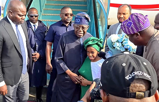 President Bola Tinubu arrives in Lagos State