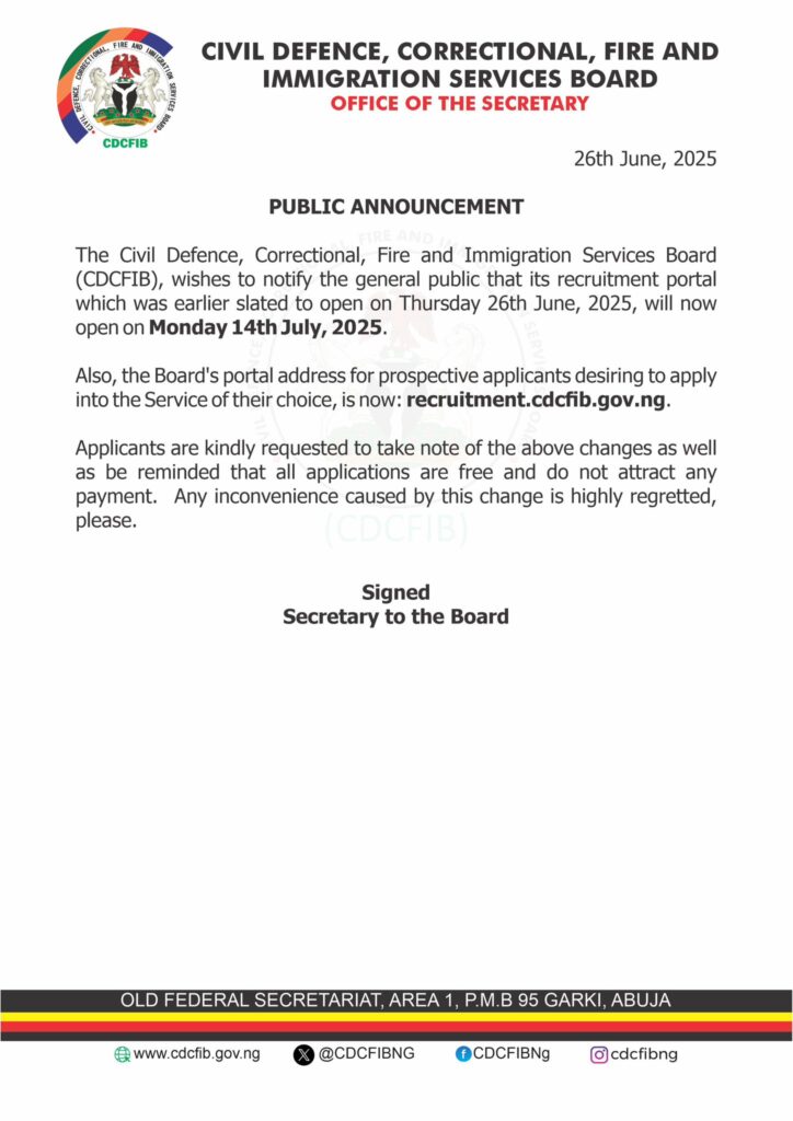 UPDATED: Civil Defence, Correctional, Fire and Immigration recruitment portal to open July 14 2 20250626 115315