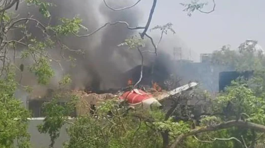 Air India plane crasheds near Ahmedabad's Sardar Vallabhbhai Patel International Airport shortly after takeoff on Thursday.