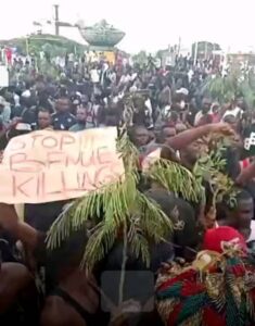 Benue youths protesting against incessant killings by herdsmen