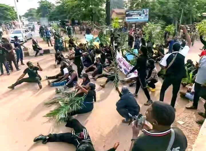 Benue youths protesting against incessant killings by herdsmen