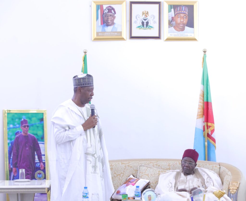 Borno State Governor, Babagana Zulum speaking on Friday during his sallah homage to the Shehu of Borno, Dr. Abubakar ibn Umar Garbai El-Kanemi