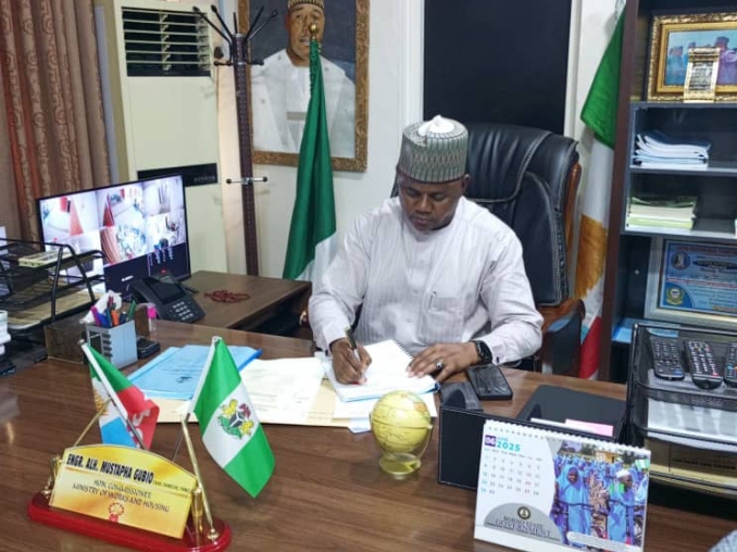 Borno State Commissioner for Works and Housing, Engr Mustapha Gubio signed the eight hundred and thirty seven million naira contract on behalf of the State Government