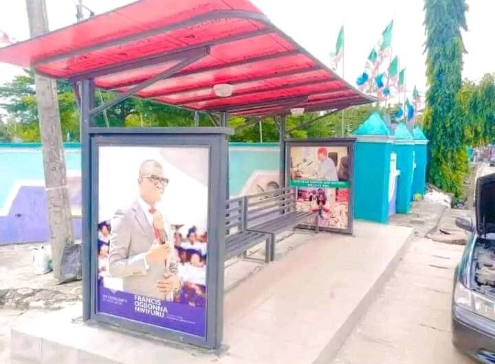 One of the newly constructed bus stop built by Ebonyi State Govt in Abakaliki