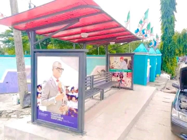 One of the newly constructed bus stop built by Ebonyi State Govt in Abakaliki