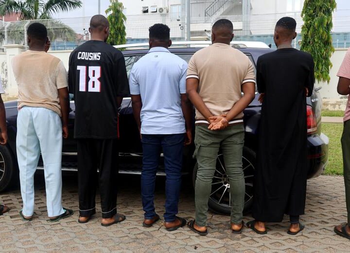 Suspected Internet fraudsters paraded by EFCC in Abuja