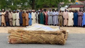 Funeral prayers for the victim of Boko Haram suicide bomb in Konduga, Borno State