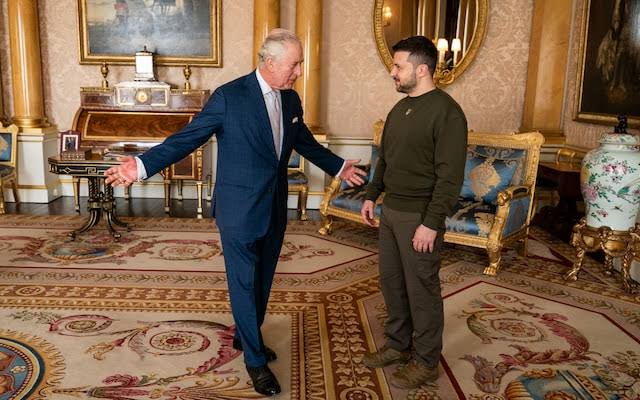 King Charles welcomes Volodymyr Zelensky to lunch at Windsor Castle
