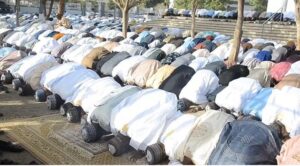 Muslims pray at Eid El Fitr