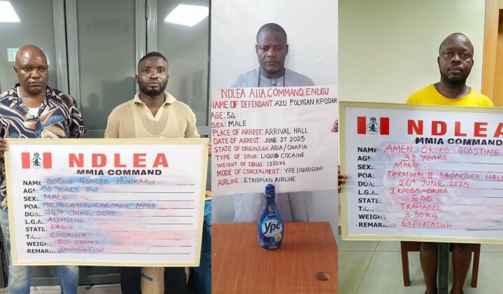 NDLEA arrests ex-international football player, 4 others over 22.6kg cocaine at Lagos airport