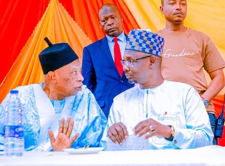Governor Sule and Senator Abdullahi Adamu, during the meeting in Keffi