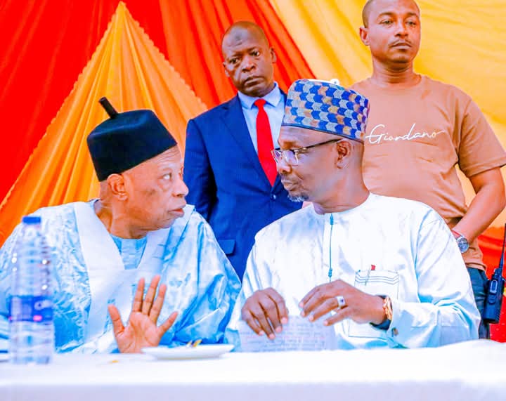 Governor Sule and Senator Abdullahi Adamu, during the meeting in Keffi