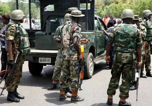 Nigerian Army troops. .
