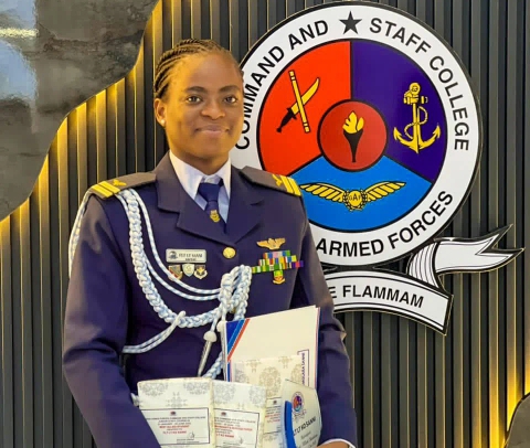 Nigeria's first female fighter pilot, Flt.-Lt. Kafayat Sanni