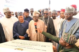 President Bola Tinubu speaking during the commissioning ceremony in Kaduna