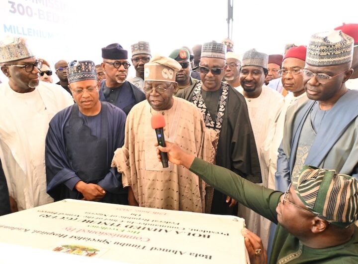 President Bola Tinubu speaking during the commissioning ceremony in Kaduna