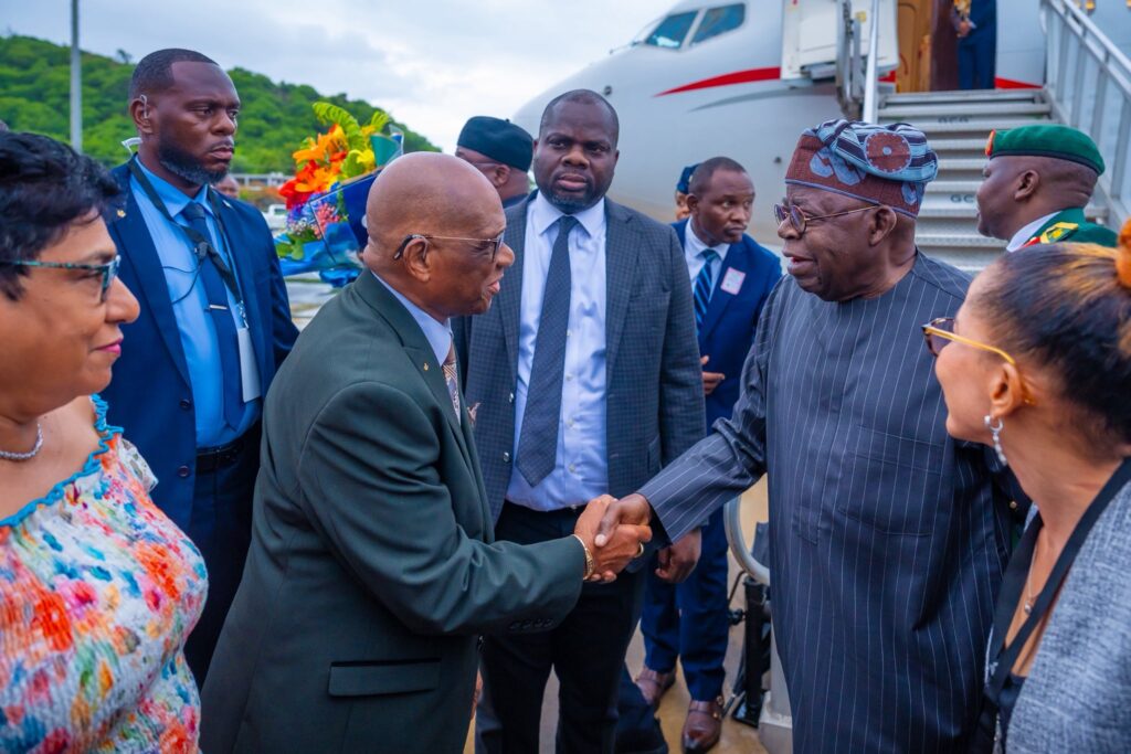 Governor General of Saint Lucia, Mr Cyril Errol Melchiades Charles, welcomed President Tinubu to Saint Lucia on Saturday.