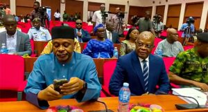 Sole Administrator, retired Vice Admiral Ibok-Ete Ibas, on Thursday in Abuja appeared before the Senate to defend the 2025 Budget of Rivers