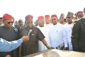 President Bola Tinubu inaugurating a portion of the Lagos-Calabar Coastal Highway on Saturday