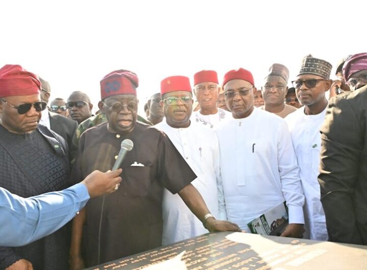 President Bola Tinubu inaugurating a portion of the Lagos-Calabar Coastal Highway on Saturday