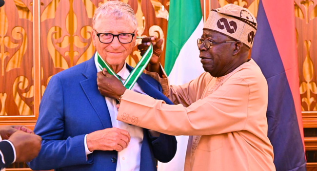 President Bola Tinubu and founder of Microsoft and the chairman of the Bill Gates Foundation, Bill Gates