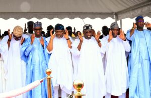 President Bola Tinubu during the Eid prayers in Lagos