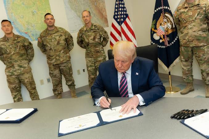 U.S President Donald Trump deploys troops