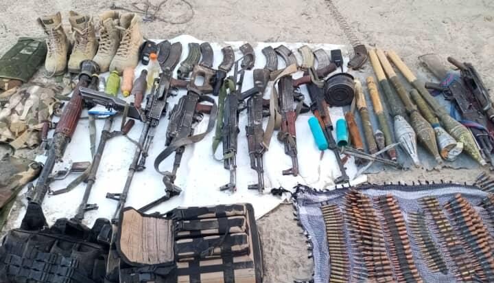 assorted arms and ammunition recovered, in a foiled attack on troops in Mallam Fatori, Abadam LGA of Borno State