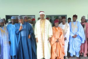 Borno State Governor, addressing members of a delegation led by the Shehu of Bama, Dr. Umar Ibn Kyari El-Kanemi during a courtesy visit at the Government House, Maiduguri