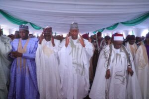 Borno State Governor, Babagana Zulum amongst others observed the two Raka’at Eid prayer in Maiduguri