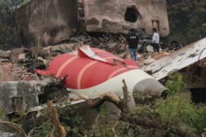 Wreckage from the scene of Air India plane crash near Ahmedabad's Sardar Vallabhbhai Patel International Airport.