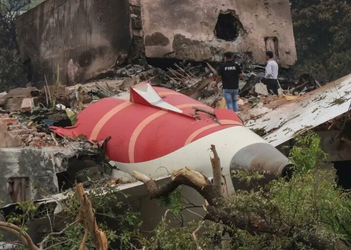 Wreckage from the scene of Air India plane crash near Ahmedabad's Sardar Vallabhbhai Patel International Airport.