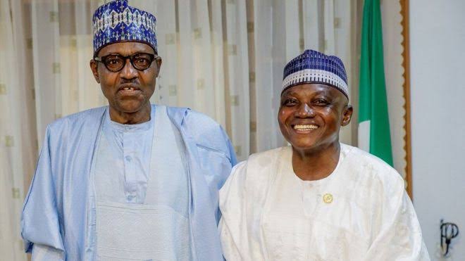 A Photo of Garba Shehu-and Muhammadu Buhari
