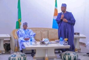 Late President Muhammadu Buhari and Borno State Governor, Babagana Zulum