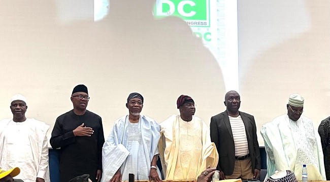 PDP stronger than any coalition, Bode George urges Atiku, David Mark to return 2 ADC coalition Peter Obi, Rauf Aregbesola, Atiku Abubakar, Aminu Tambuwal at the coalition meeting in Abuja on Wednesday, July 2, 2025.