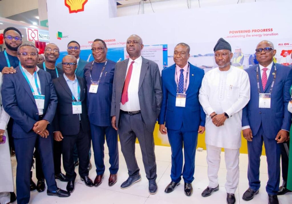 Dignitaries at Shell Booth during the 24th NOG Energy Week Conference Exhibition.in Abuja