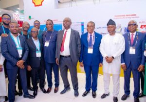 Dignitaries at Shell Booth during the 24th NOG Energy Week Conference Exhibition.in Abuja