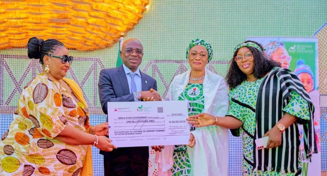 First Lady Oluremi Tinubu made the donation on Tuesday during a sympathy visit to Benue State over the recent massacre of over 200 people in Yelwata,