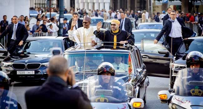 King of Morocco, His Majesty, King Mohammed VI and former President Muhammadu Buhari's during the deceased state visit to Morocco
