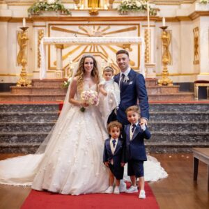 Liverpool star, Jota his partner, Rute Cardoso, and their children shortly after their wedding ceremony