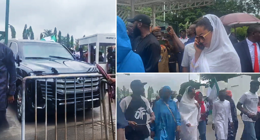 Senator Natasha arrives at the National National on Tuesday