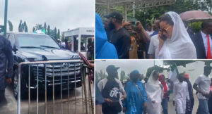 Senator Natasha arrives at the National National on Tuesday