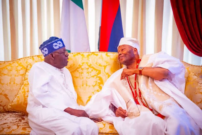 President Bola Tinubu and late Awujale of Ijebuland, Oba Sikiru Kayode Adetona,