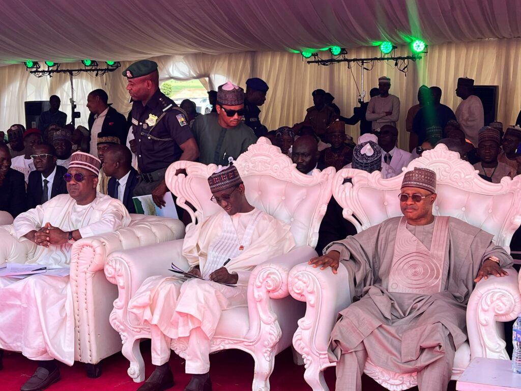 NSA Nuhu Ribadu and Kaduna State Governor, Una Sani during the commission ceremony in Kaduna